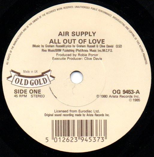 Air Supply - All Out Of Love / Even The Nights Are Better