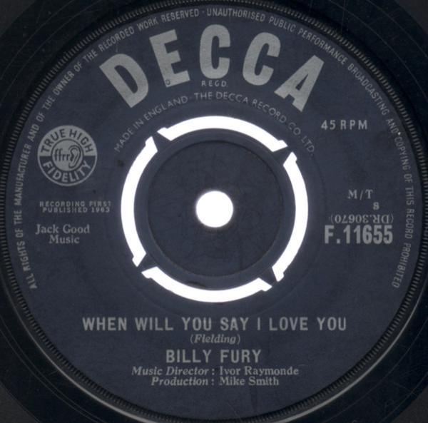 Billy Fury - When Will You Say I Love You