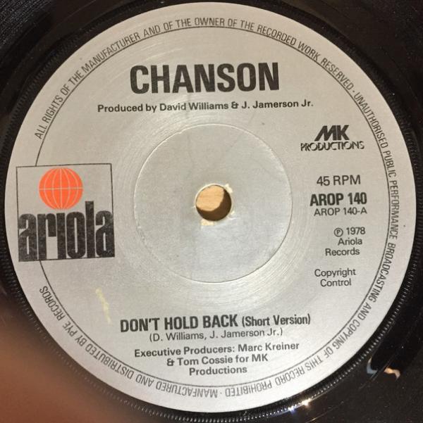Chanson - Don't Hold Back