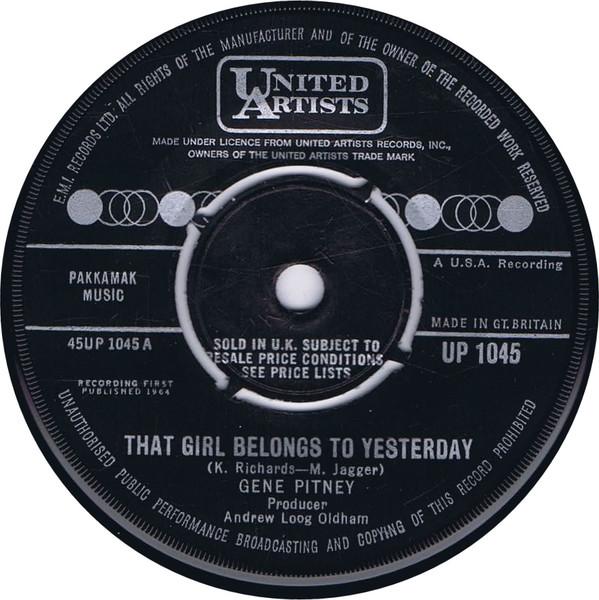 Gene Pitney - That Girl Belongs To Yesterday