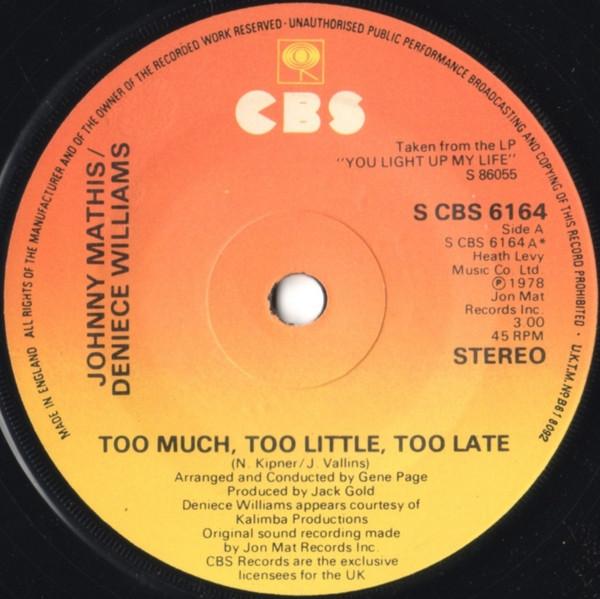 Johnny Mathis, Deniece Williams - Too Much, Too Little, Too Late