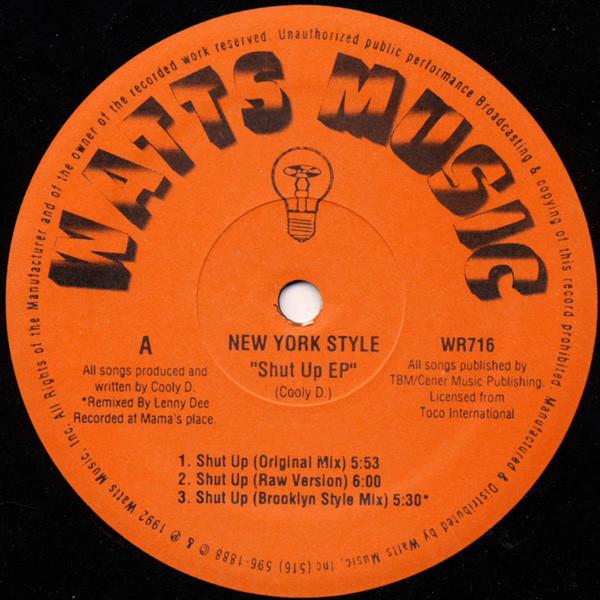 New York Style - Shut Up EP