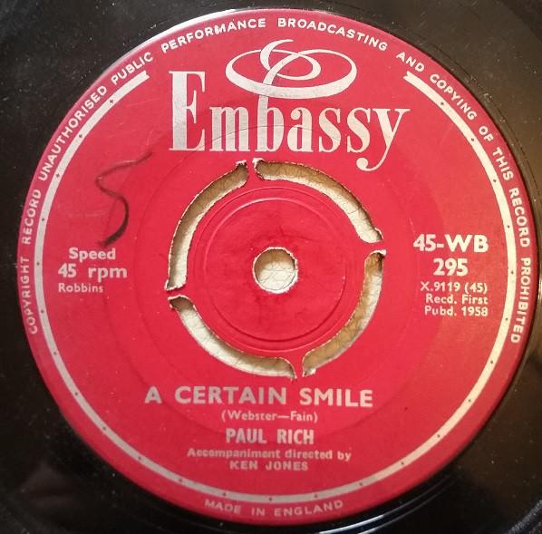 Paul Rich - A Certain Smile / On The Street Where You live