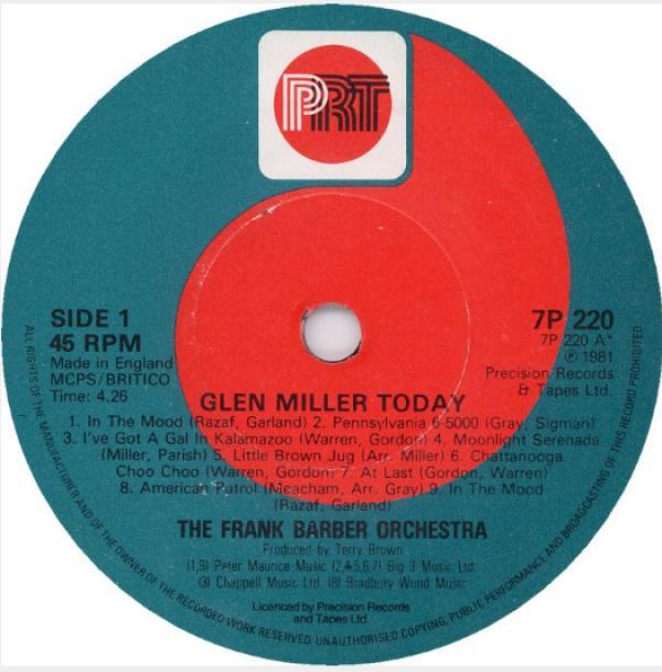 The Frank Barber Orchestra - Glen Miller Today