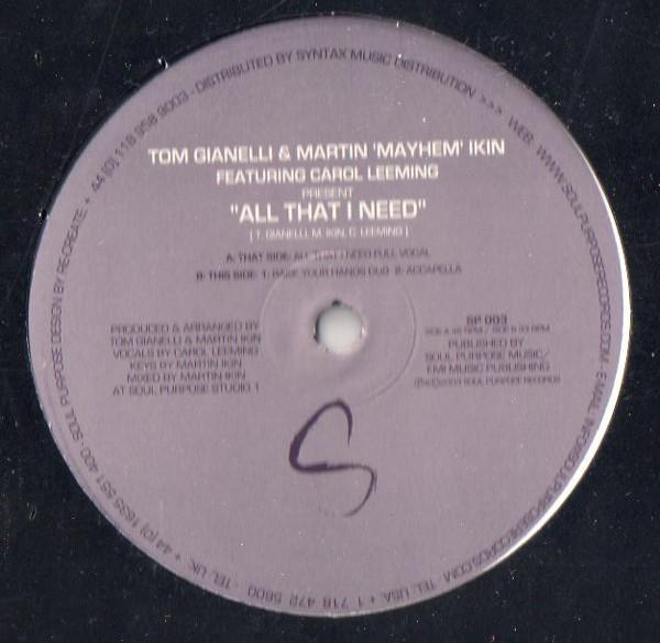 Tom Gianelli, Martin Ikin - All That I Need