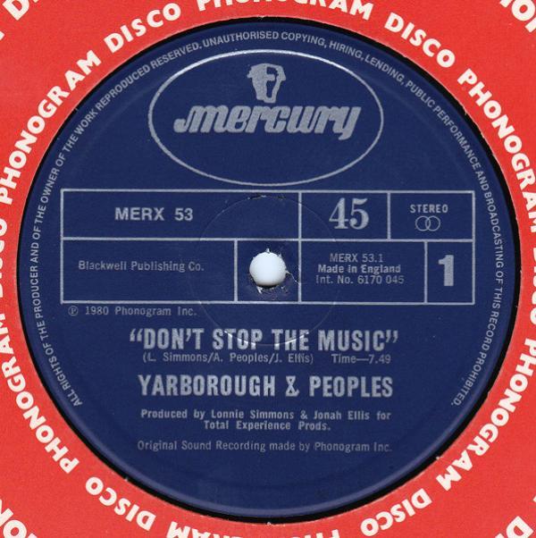Yarbrough & Peoples - Don't Stop The Music / You're My Song